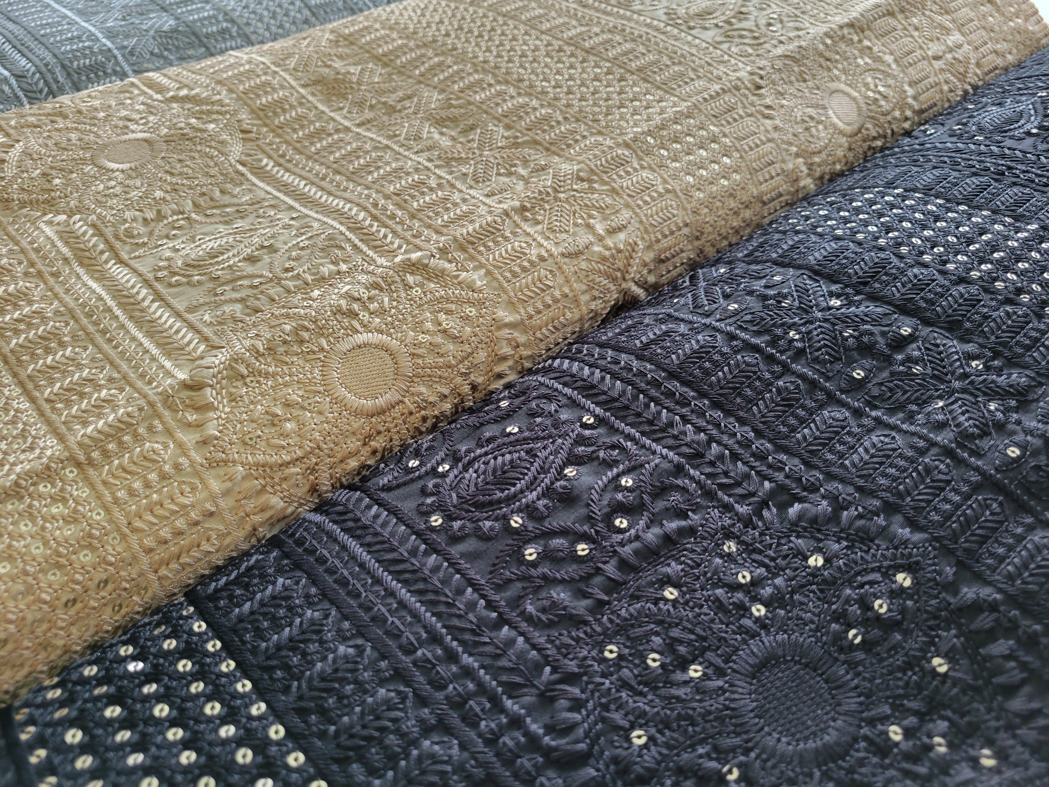 DOUBLE MAISONムーンアラベスクインド刺繍半衿・黒