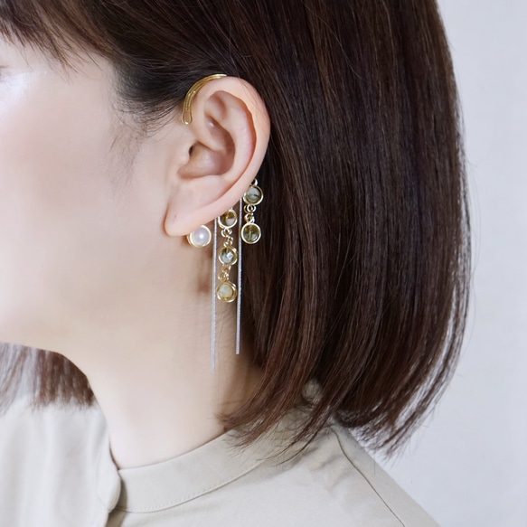 【單耳掛/小蒼蘭】不易受傷的「綠葉」綠色配件 第1張的照片