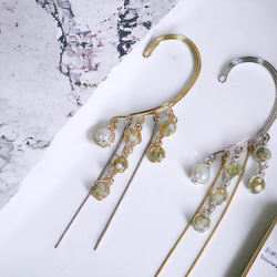 【單耳掛/小蒼蘭】不易受傷的「綠葉」綠色配件 第5張的照片