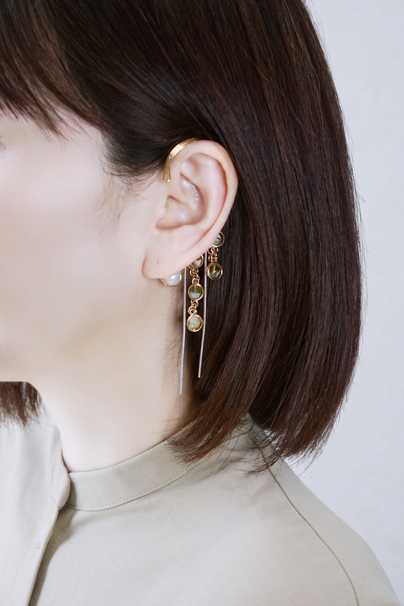 【單耳掛/小蒼蘭】不易受傷的「綠葉」綠色配件 第3張的照片