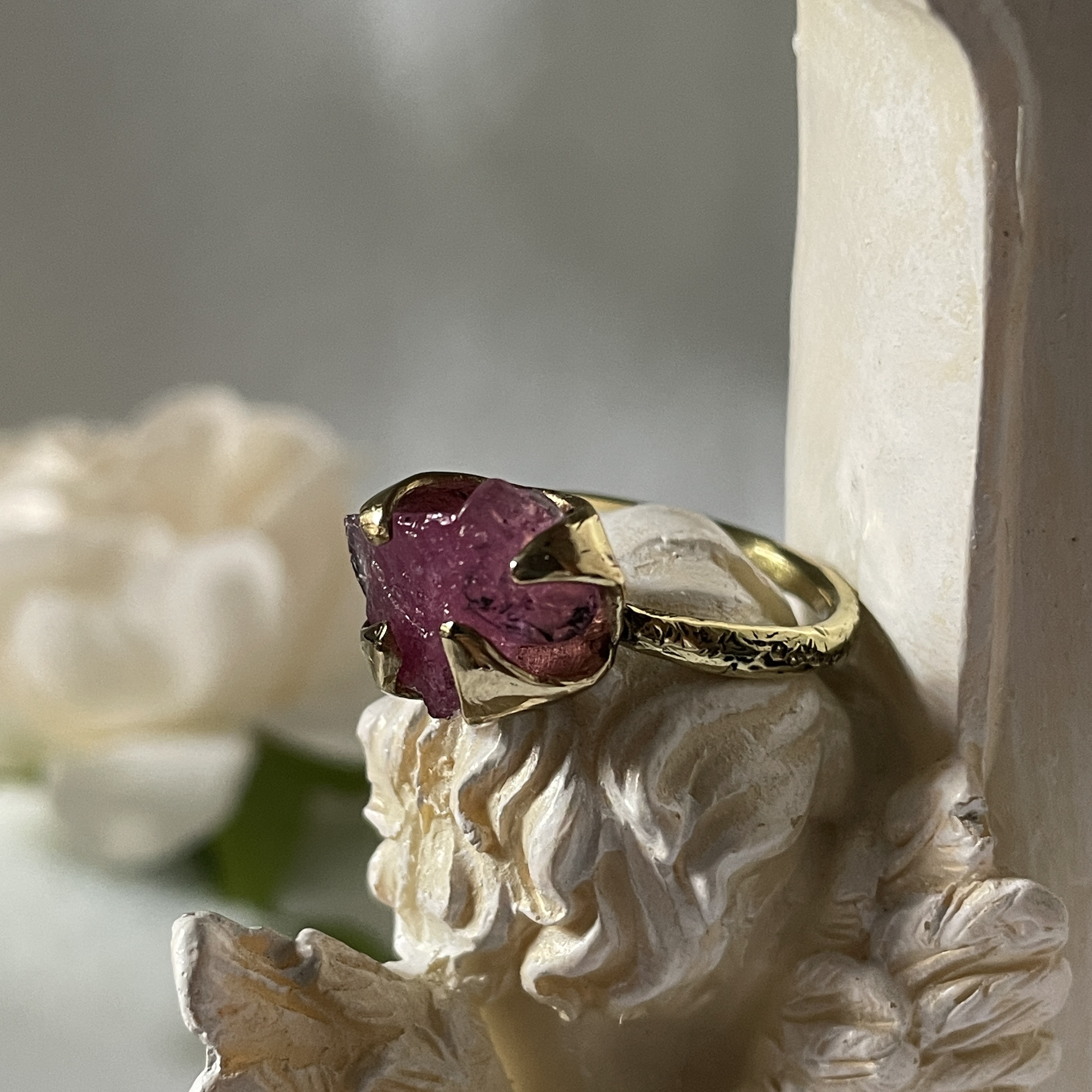 Peach ピンクサファイア リング