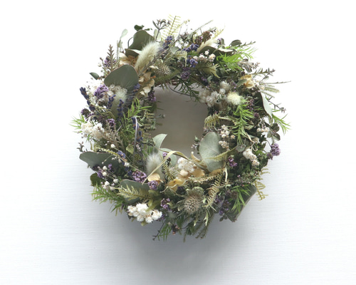 ラベンダー&ミントフラワーの初夏リース リース viento 通販 17801746
