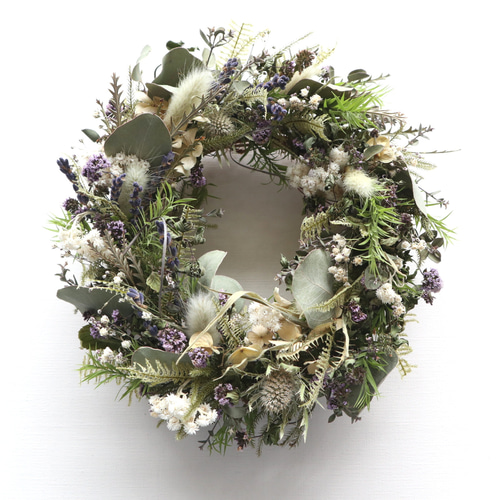 ラベンダー&ミントフラワーの初夏リース リース viento 通販 17801746