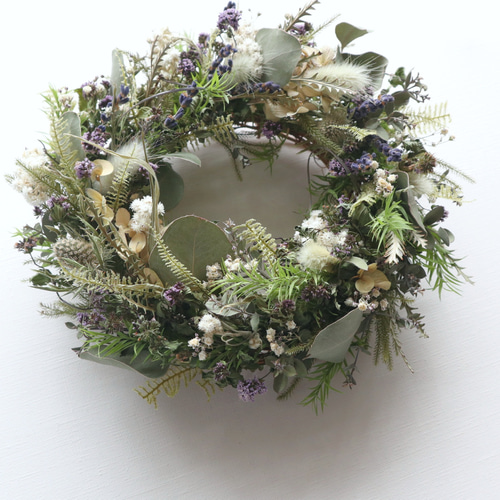 ラベンダー&ミントフラワーの初夏リース リース viento 通販 17801746