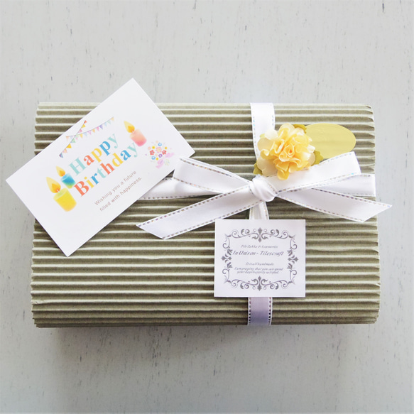 特集掲載☆オレンジ ピンク Slim ガラスモザイクタイルのディスプレイトレイmini（飾り台）【受注制作】 15枚目の画像