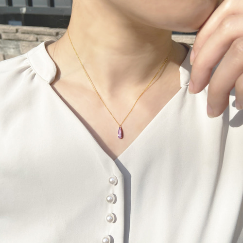 シルエット美しいヌーディーシェイプ しずく ラベンダー アメジスト 雫