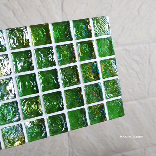 グリーン Slim ガラスモザイクタイルのディスプレイトレイmini