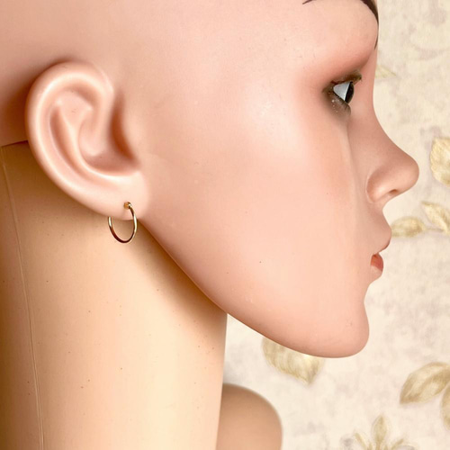 18K ピアス フープ フープピアス 片耳 片方 K18 新品 本物 ゴールド 18K K18 ピアス フープピアス 片方 新品未使用 刻印 13ミリ 13