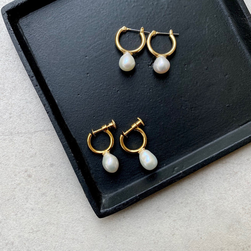 AGMES ピアス フープ ドロップ 淡水パール AGMES ピアス フープ ドロップ 淡水パール (AGMES/ピアス