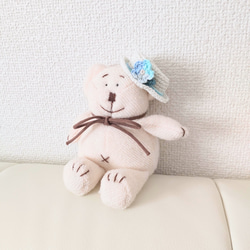 ぬいぐるみ用】マフラー ボーダー柄2本セット（茶緑＆白ベージュ