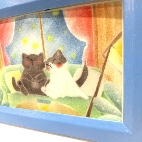 抽象的な猫のパステル画 （ピンクパステルカラーの低いポリの