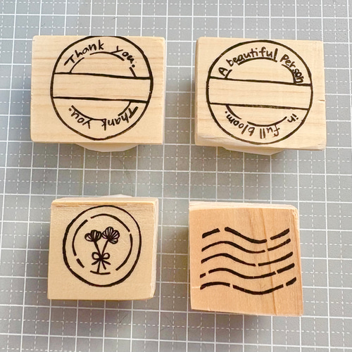 消しゴムはんこ アンティーク風消印セット はんこ・スタンプ