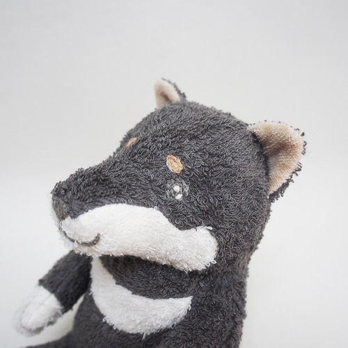 オーガニックコットン草木染め柴犬のぬいぐるみ【黒柴】Mサイズ