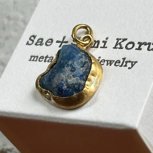 K24純金+K22◇ラズライト◇Lazulite ◇地球の様な宝石◇ペンダント