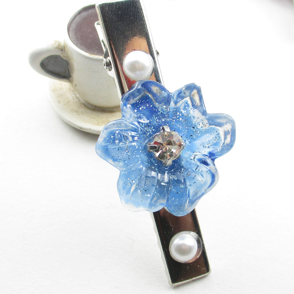 あの日の苦い思い出は、クォーツに映っているから、いつか克服できますように♪<創作ヘアクリップ>HC067 2枚目の画像