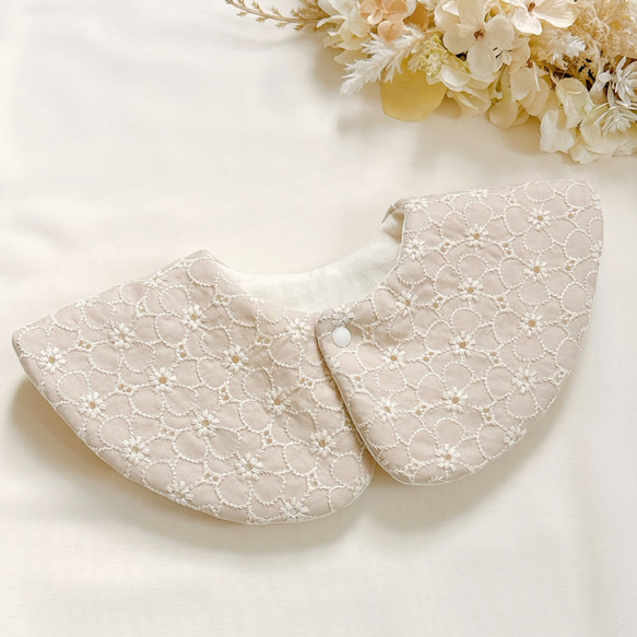 累計1万枚突破！人気のスタイ】花柄レース刺繍のまんまるスタイ／出産