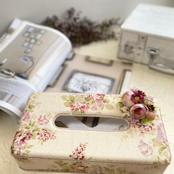 【値下げ】新品　工房ゆずりは　ティッシュBOX　カバー　花柄　ピンク　プレゼント 新品 工房ゆずりは ティッシュBOX カバー 花柄 プレゼント 母の日 ゆー