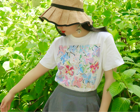 アートを着るＴシャツ  紫陽花 1枚目の画像