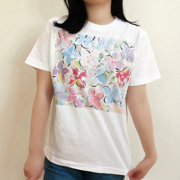 アートを着るＴシャツ  紫陽花 4枚目の画像