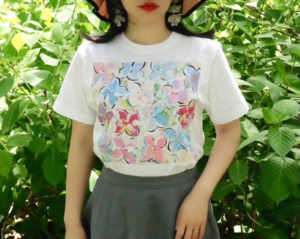 アートを着るＴシャツ  紫陽花 10枚目の画像