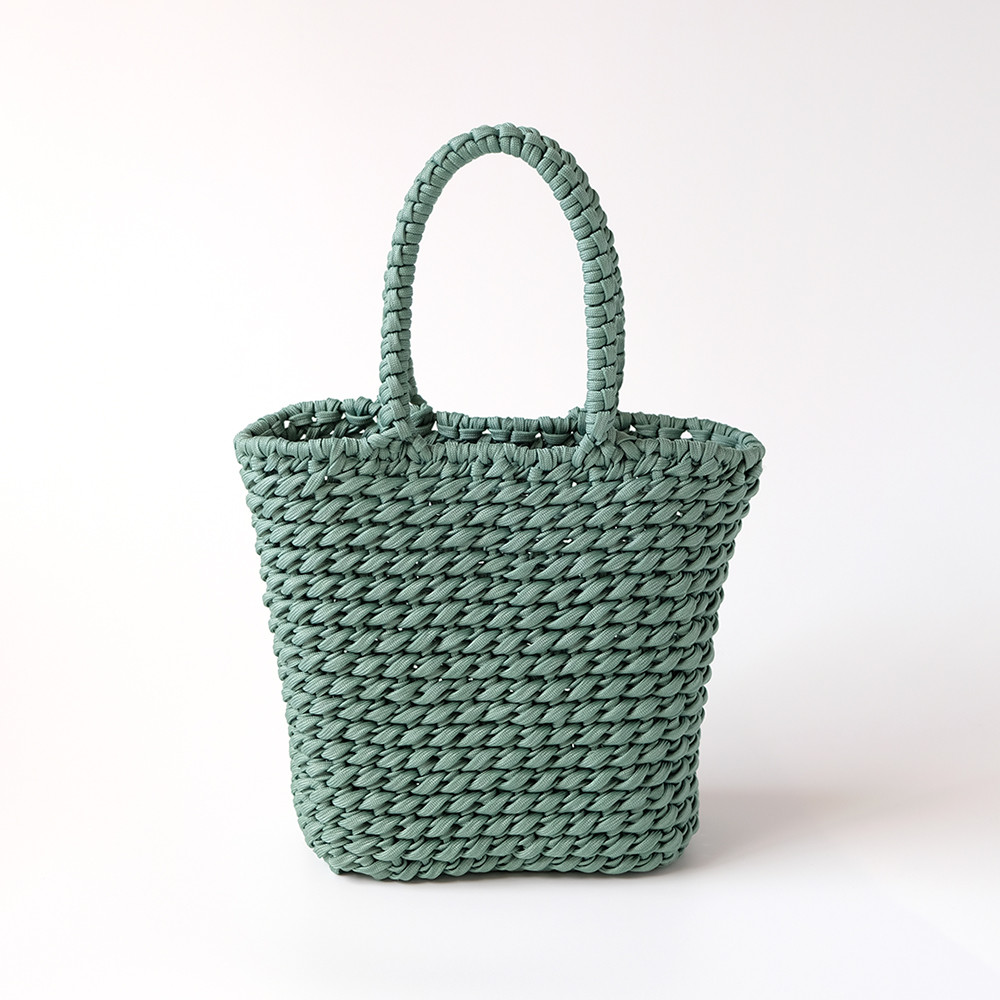京都発 作家オリジナル 手編み パラコード トートバッグ M 耐水 グリーン TwillTwill 箱付き