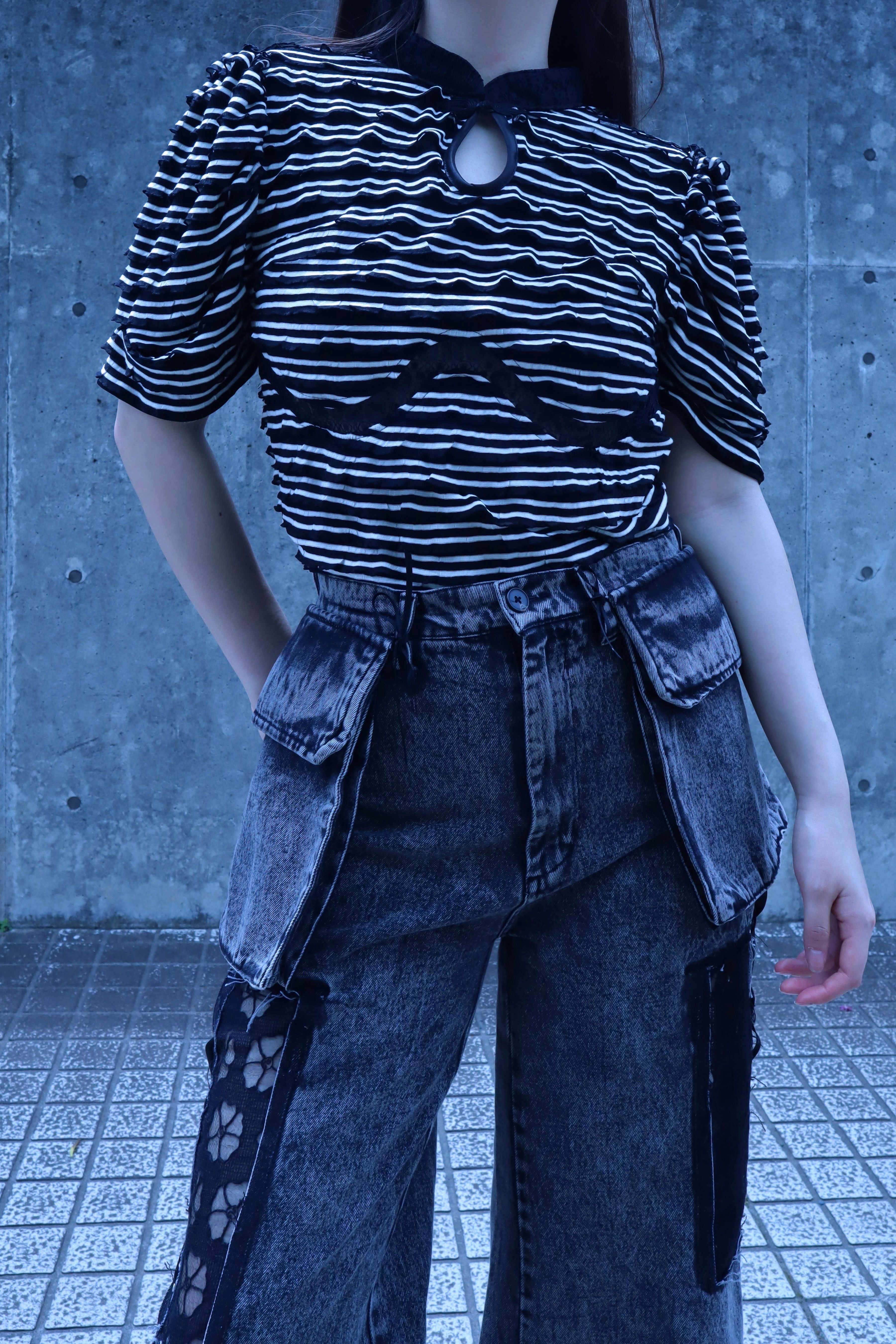 ラインデザイントップス1014BK meikeiin ハンドメイド