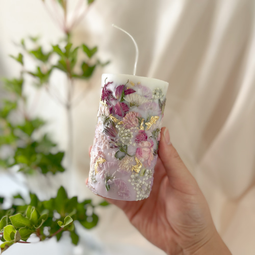 一点物】暮らしに彩りを ✿*:・ﾟ ボタニカルキャンドル ソイワックス