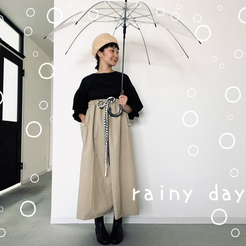 撥水加工が施されたギャザースカート⚮̈雨対策⚮̈ 雨もおしゃれ