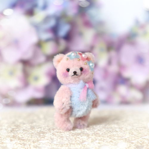 テディベア　ラムネ色の　バンビ　水色　ぬいぐるみ　玩具　レトロ　ミニチュア テディベア ラムネ色の バンビ 水色 ぬいぐるみ 玩具 レトロ