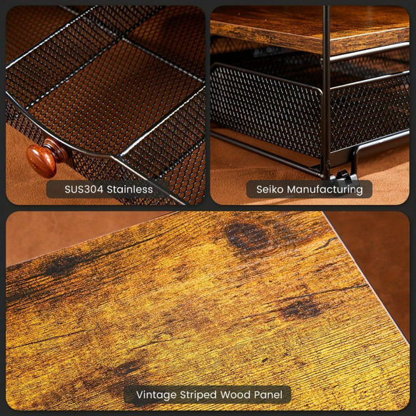 引き出し付き3段デスクオーガナイザー 5つの縦型ファイル棚付き デスクトップ a-552 3枚目の画像