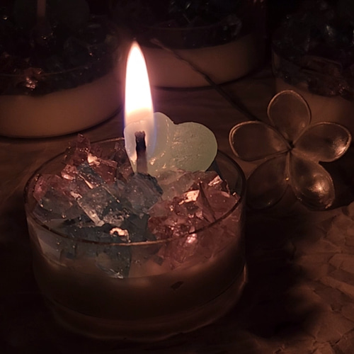 Ӫ【紫陽花ゼリー風キャンドル】ティーライト3個セット キャンドル