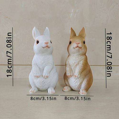 2個セット かわいいウサギのオブジェ イースターバニー