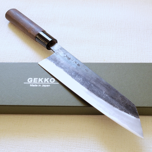 月光作 青紙2号 黒打 文化包丁 180㎜ #1402 焼柄 包丁・ナイフ 月光作 青紙2号 黒打 文化包丁 180㎜ #1402 焼柄 包丁・ナイフ