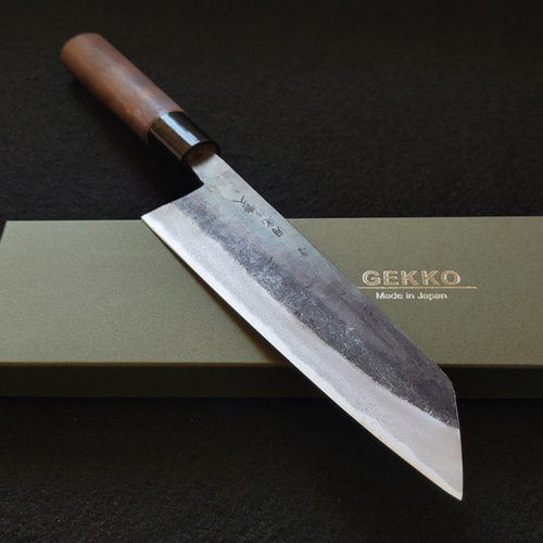 月光作 青紙2号 黒打 文化包丁 180㎜ #1402 焼柄 包丁・ナイフ 月光作 青紙2号 黒打 文化包丁 180㎜ #1402 焼柄 包丁・ナイフ