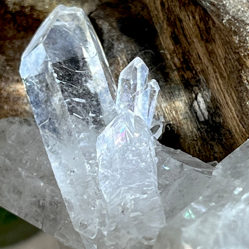 ダブル　タイムリンク✨ レインボー　ミナスジェライス州 水晶　クリスタル　原石 ダブル タイムリンク✨ レインボー ミナスジェライス州 水晶