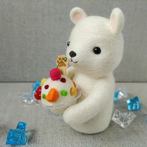 しろくまアイス☆羊毛フェルト 羊毛フェルト nico*2 通販