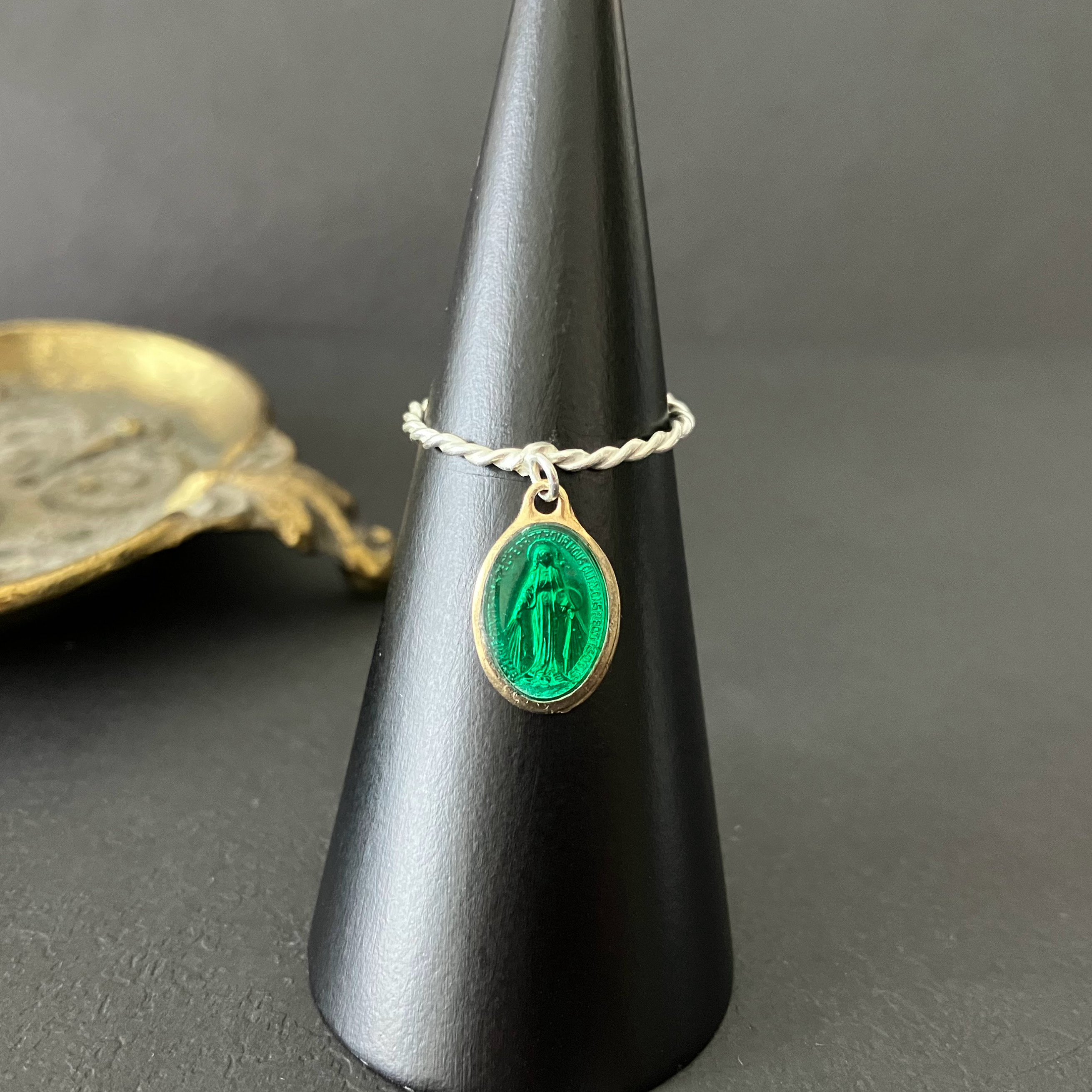 [フランス奇跡のメダイ] ring - freesize green