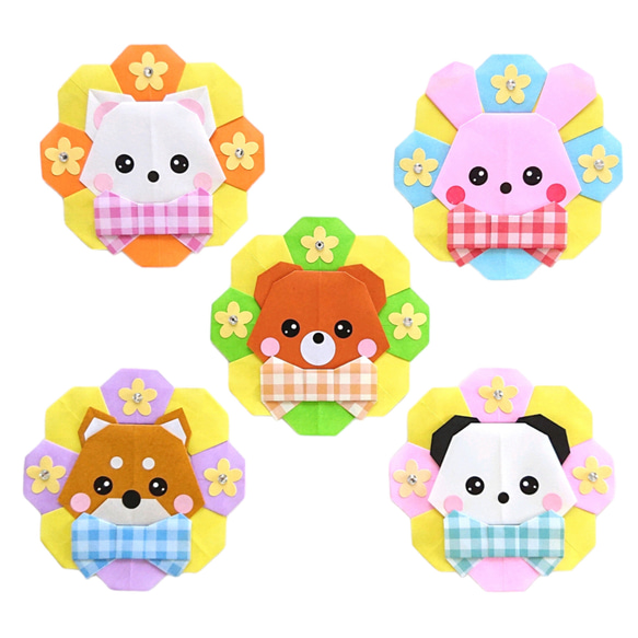 折り紙 ✼ 動物メダル メッセージカード メッセージカード naacraft