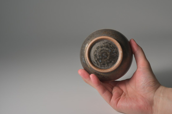 ブロンズ釉窯変釉紅帯焼酎グラス【２個セット】 5枚目の画像