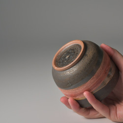 ブロンズ釉窯変釉紅帯焼酎グラス【２個セット】 6枚目の画像