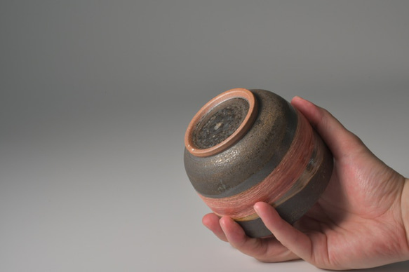 ブロンズ釉窯変釉紅帯焼酎グラス【２個セット】 6枚目の画像