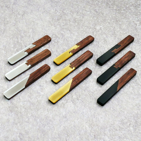 「Kana」名入れのできるウッドアクリルのネクタイピン 6枚目の画像