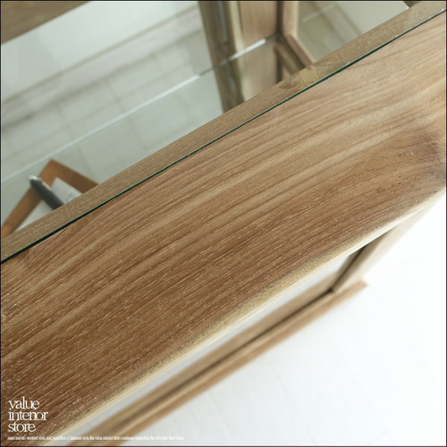 【東京都内23区配送無料】ビンテージ　レトロ　チーク材　食器棚　ショーケース　棚 東京都内23区配送無料】ビンテージ レトロ チーク材 食器棚