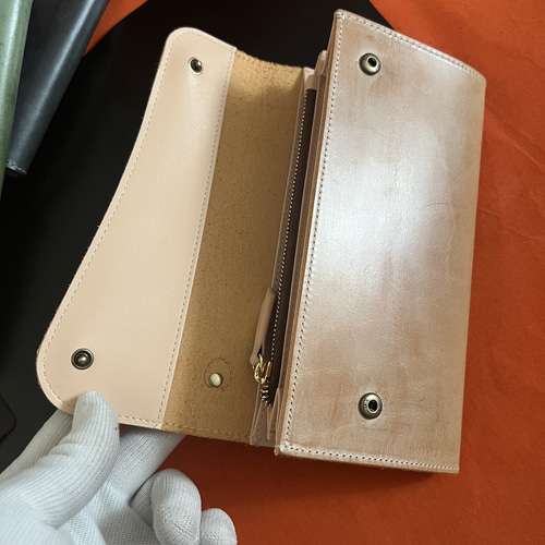 新作品 ブラウン系 長財布 本革 ブライドルレザー メンズ ヌメ革