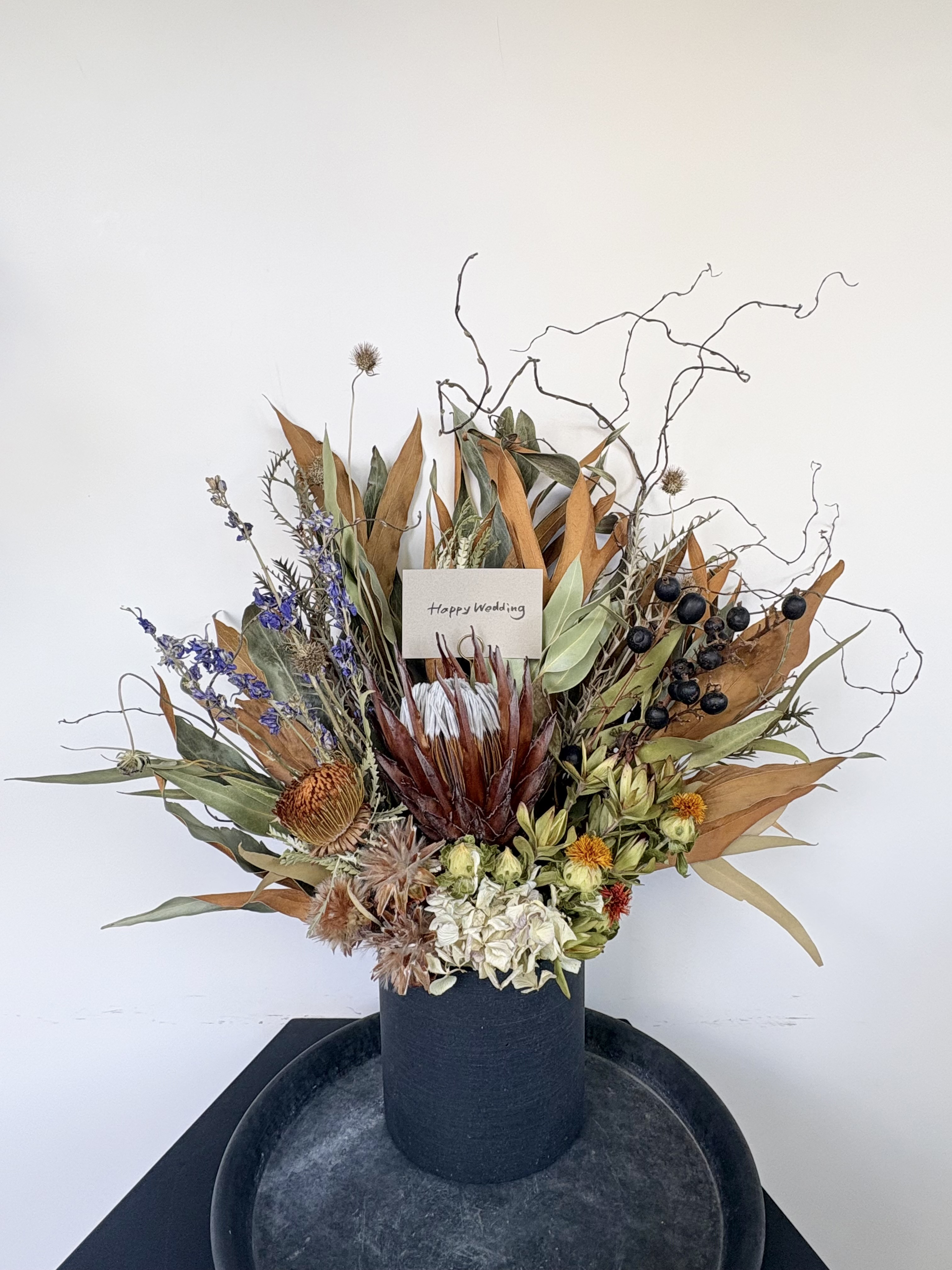 再販×8【お祝いギフトにおすすめ】フラワーアレンジメント LL/開店祝い/ドライフラワー/誕生日/結婚祝い
