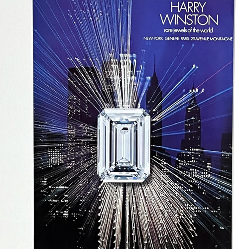 【人気/希少/額装済】Harry Winston ビンテージポスター 1965 広告＞ Harry Winston ハリーウィンストン ポスター ヴィンテージ