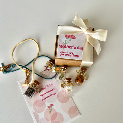 選べるカケラ小瓶 ストラップ チャーム かわいいストラップ ミモザ 四