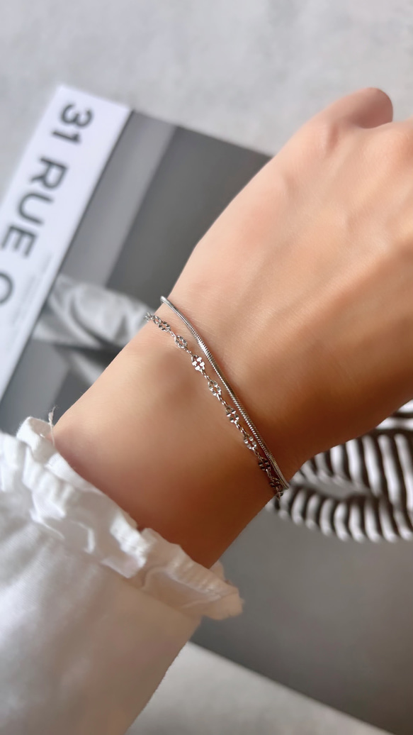 つけっぱなしOK◼︎長さ選べる✨2連チェーンブレスレット