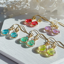 【金具変更可】海洋プラスチックのしずくピアス 7枚目の画像