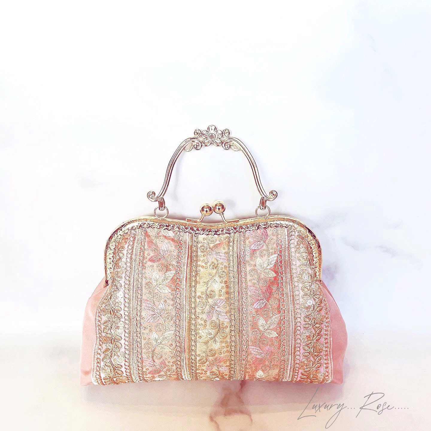 新作❤︎ロゼシャンパンの大人上品な煌めき溢れるロココ調大人ピンク  